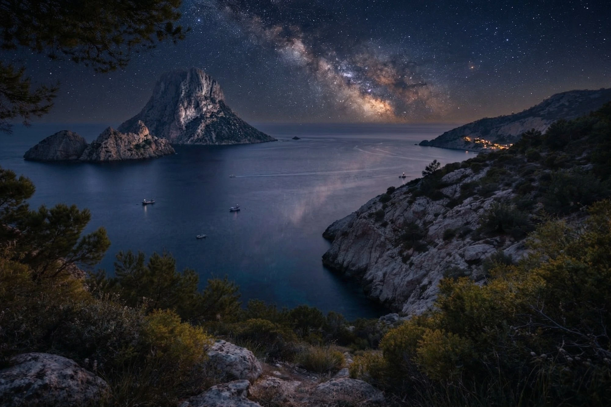 Ibiza by night — executive retreat setting.